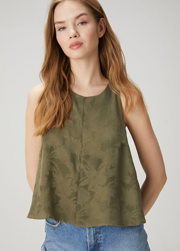 Beymen Club Khaki Jacquard Blouse - 2