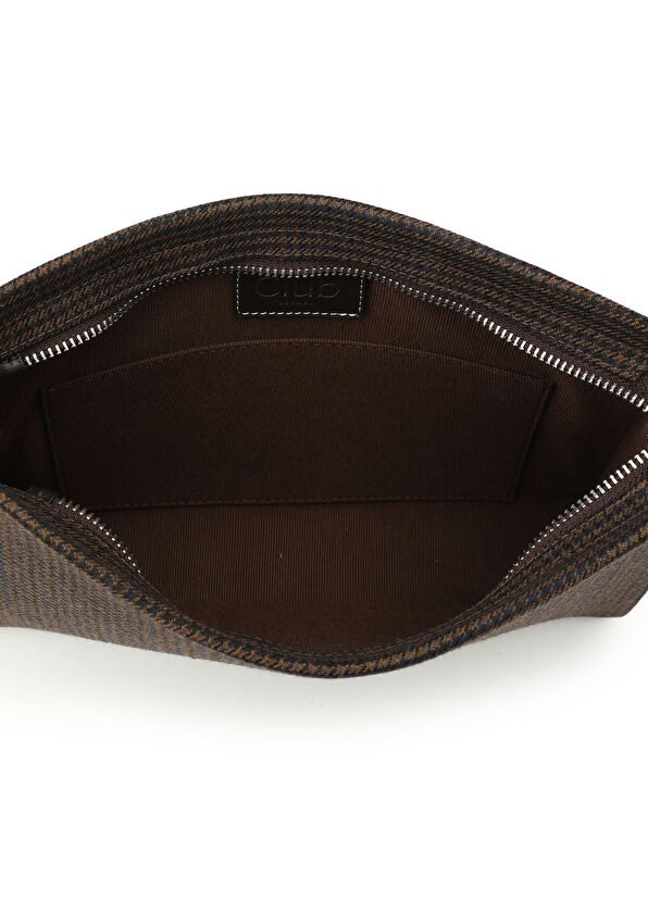 Beymen Club Brown Houndstooth Pattern Women's Hand Clutch - 4