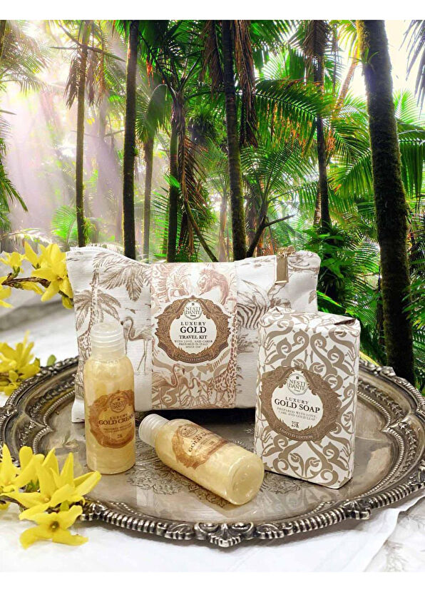 Nesti Dante Luxury Gold Soap Shower Gel and Body Cream 3 in 1 Vegan Care Travel Set 250 g - 2