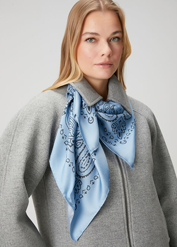 Beymen Club Blue Silk Scarf - 1