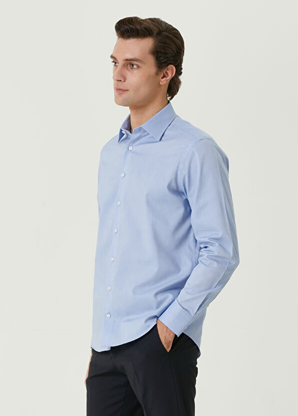 Beymen Club Comfort Fit Mavi Oxford Gömlek - 4