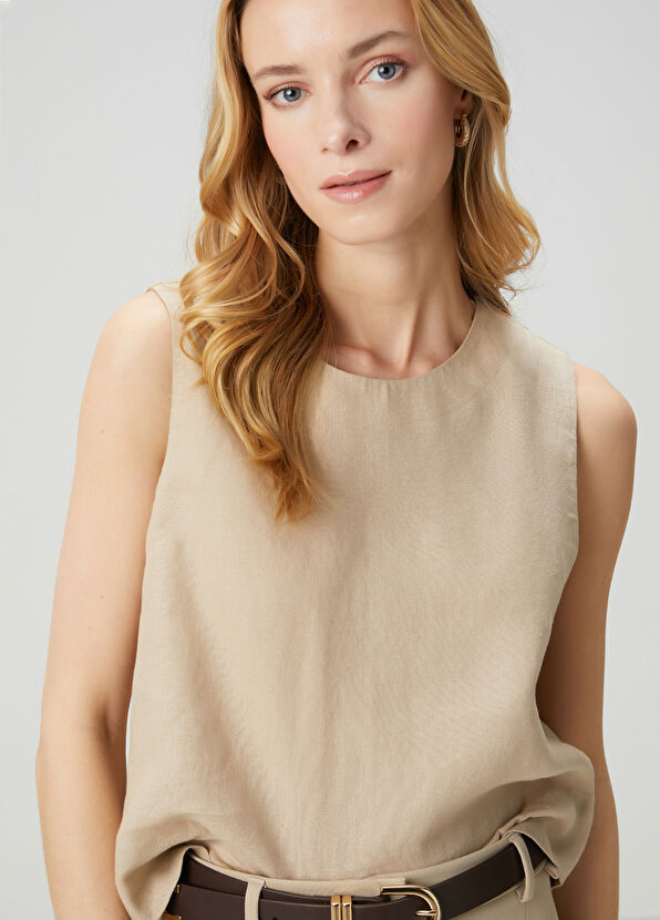 Beymen Club Bej Keten Bluz - 2