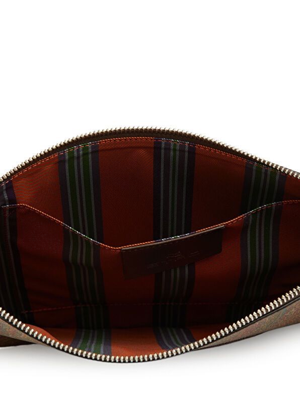 Kahverengi Etnik Desenli Erkek El Portföyü - Görsel 5