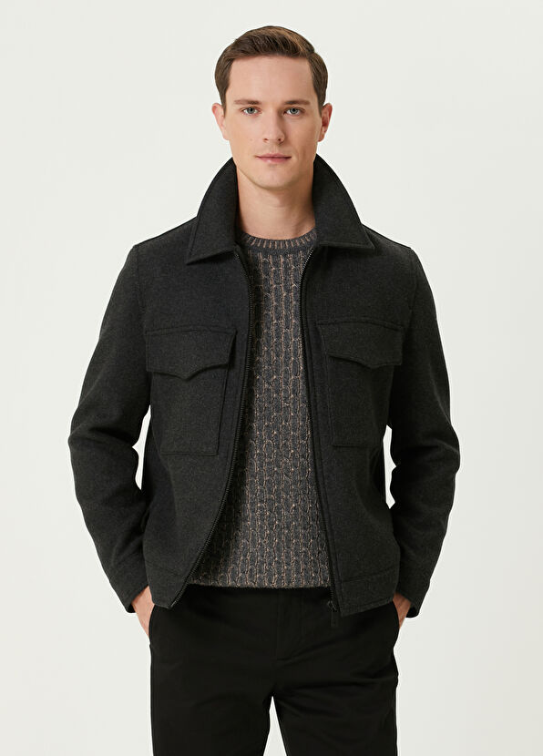 Beymen Club Anthracite Wool Jacket - 1