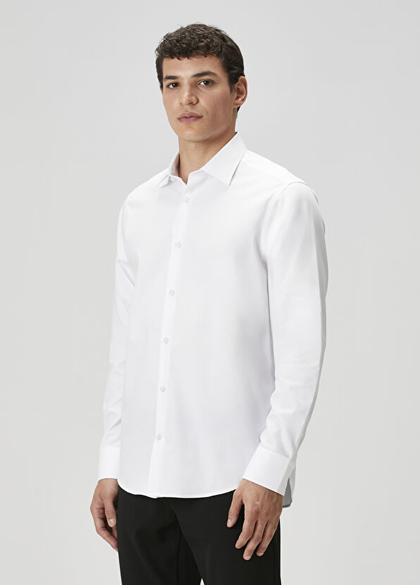 Beymen Club Comfort Fit White Classic Non-Iron Oxford Shirt - 4