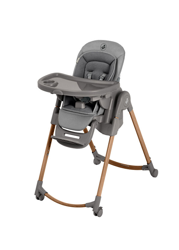 Maxi-Cosi Minla Plus Elegance Graphite 6'sı Bir Arada Ahşap Görünümlü 4 Tekerlekli Mama Sandalyesi - 1