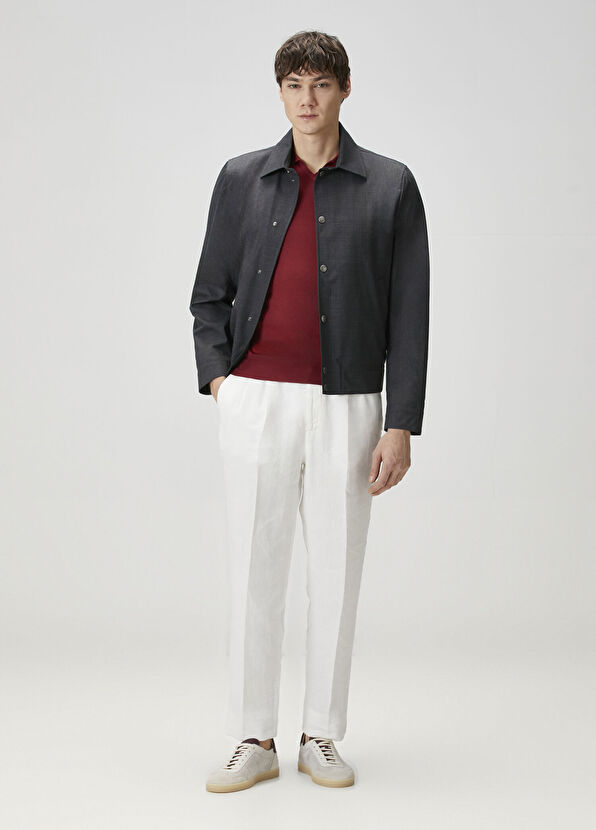 Koyu Gri Yün Mont - Görsel 3