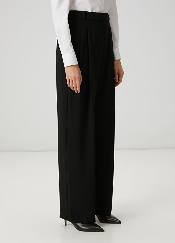 Beymen Club Siyah Krep Palazzo Pantolon - 4