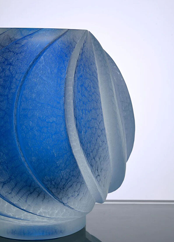 Beycam Wave Blue Glass Vase - 2