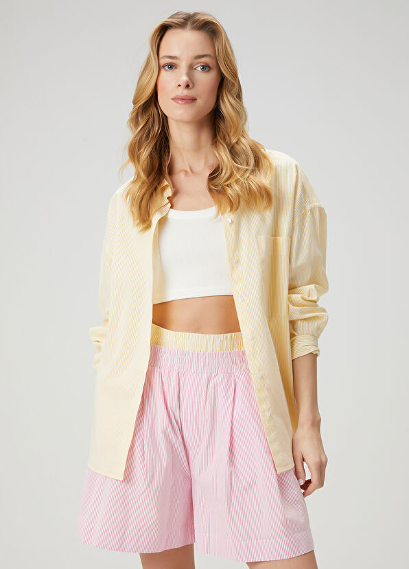 Beymen Club Pink Striped Shorts - 2