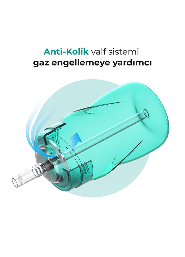 Mamajoo Yeşil Akıtmaz Antikolik 12 Ay+ Pipetli Alıştırma Bardağı 270 ml - 3