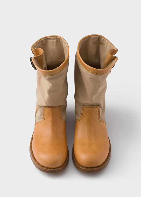 Nötr Deri ve Kanvas Kadın Bot - Görsel 5