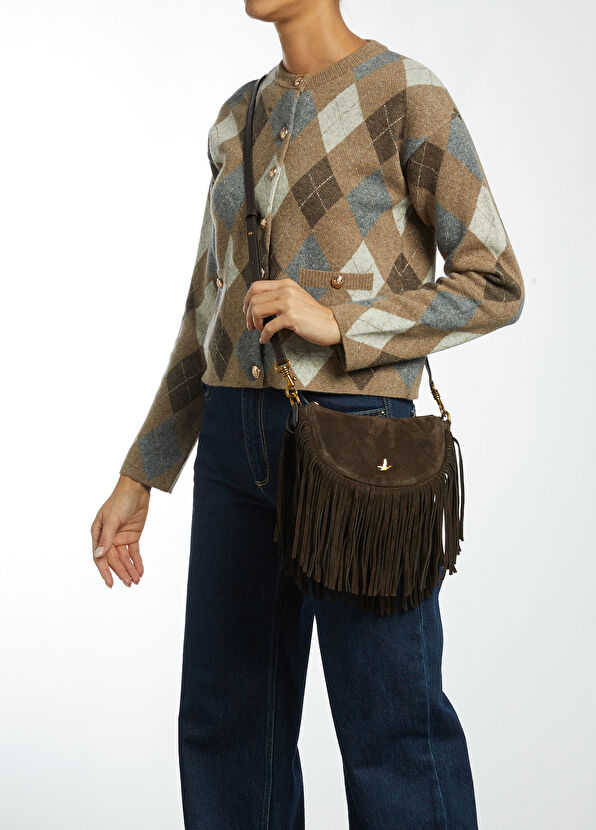 Beymen Club Women's Suede Bag With Brown Tassels - 2