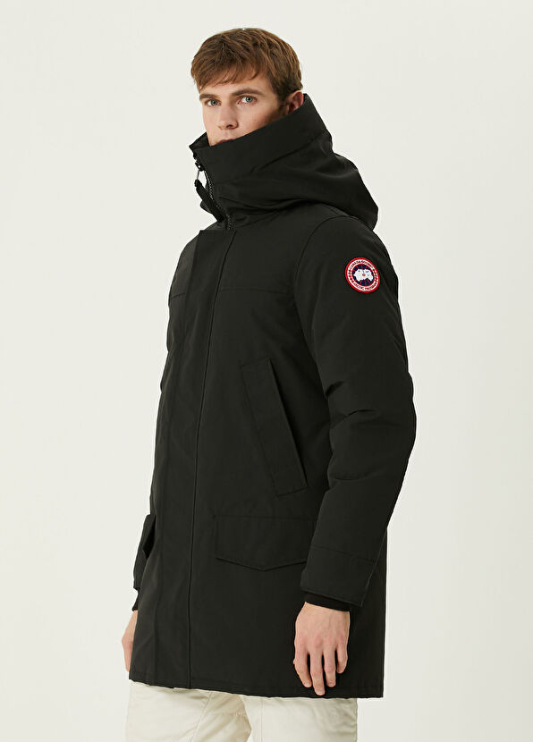 Langford Siyah Kapüşonlu Parka - Görsel 5