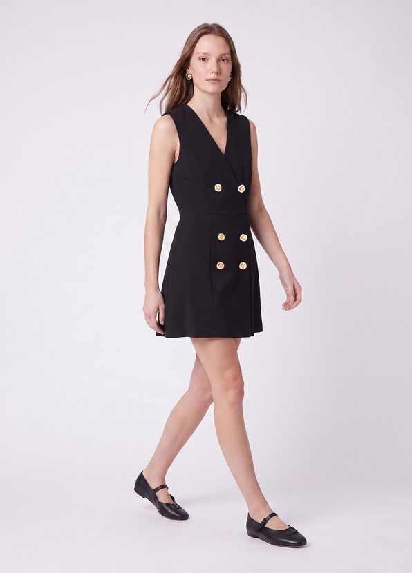 Beymen Club Black Double-Breasted Mini Cocktail Dress - 2