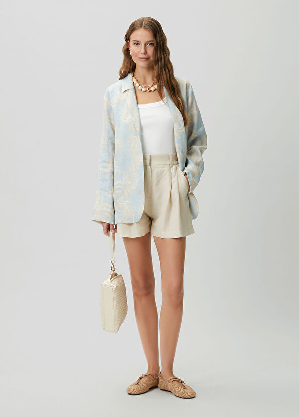 Beymen Club Mint Floral Keten Ceket - 2