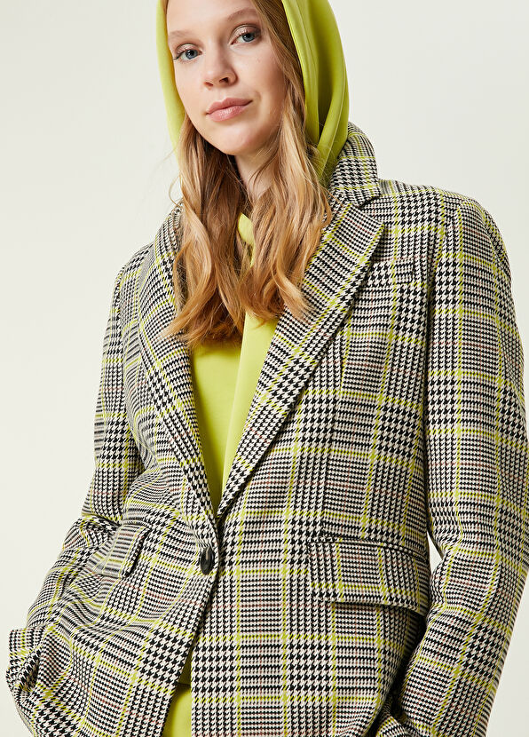 Beymen Club Yeşil Ekose Desenli Tek Düğmeli Blazer Ceket - 3