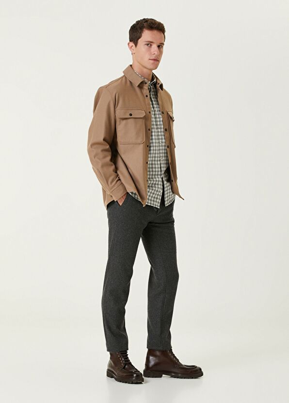 Beymen Club Slim Fit Gray Plaid Shirt - 3