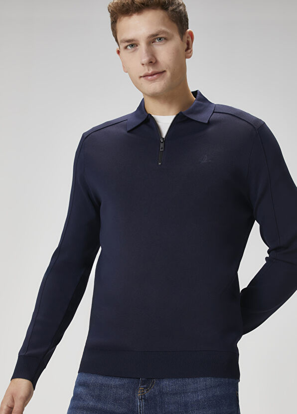 Beymen Club Navy Blue Polo Sweater - 2