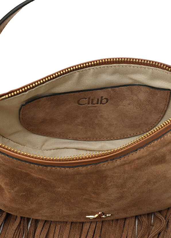 Beymen Club Camel Tasseled Women's Suede Bag - 4