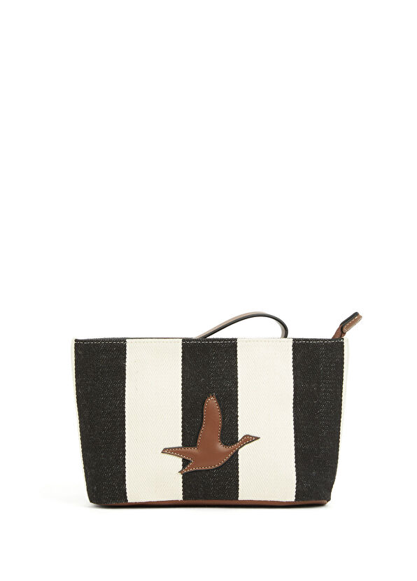 Beymen Club Siyah Çizgili Kadın Canvas El Portföyü - 1