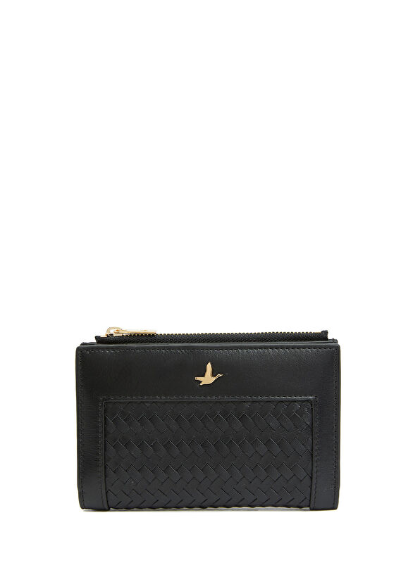 Beymen Club Black Knitted Women's Leather Wallet - 1