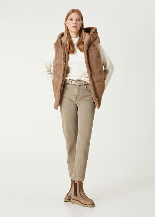 Beymen Club Bej Kapüşonlu Çift Taraflı Yelek - 3