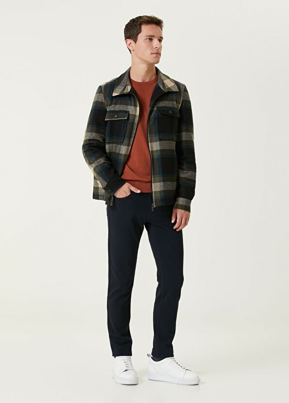 Beymen Club Renk Geçişli Ekose Desenli Flanel Yün Dış Gömlek - 3