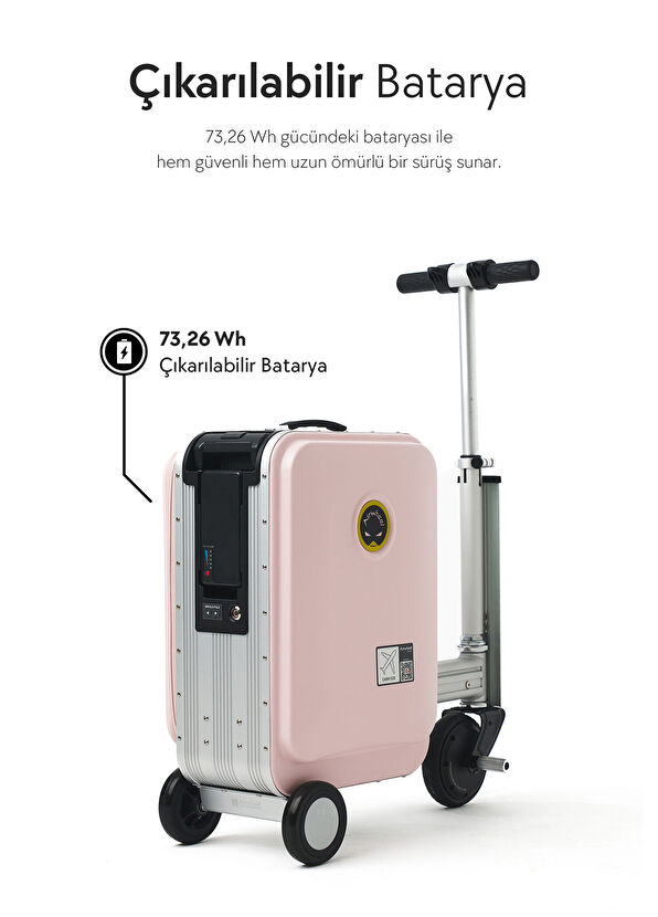 Airwheel SE3SL Pink Electric Ride-On Cabin Size Scooter Suitcase - 3