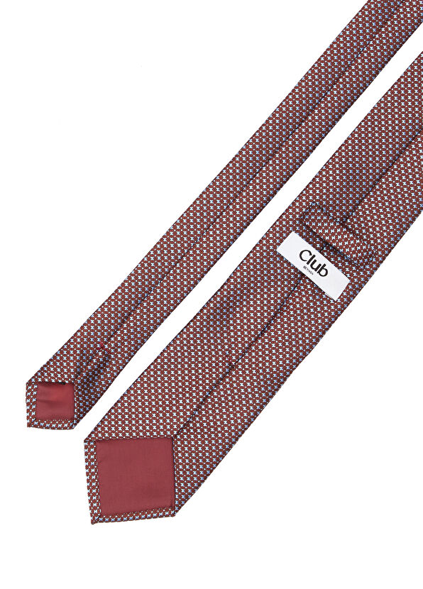 Beymen Club Burgundy Mini Checkered Jacquard Tie - 2
