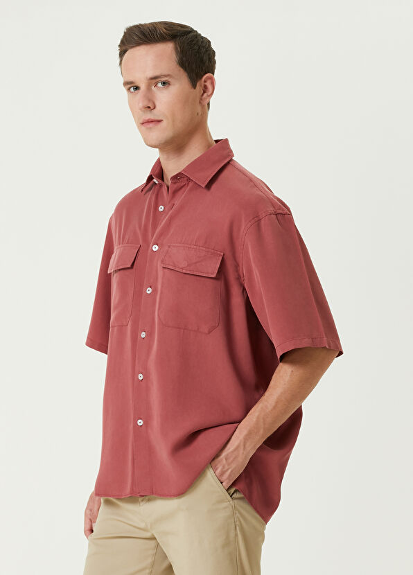 Beymen Club Vişne Kısa Kollu Gömlek - 1