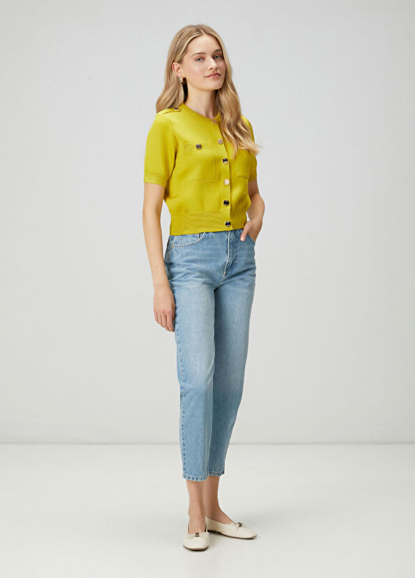 Beymen Club Neon Sarı Kutu Formlu Triko Ceket - 3