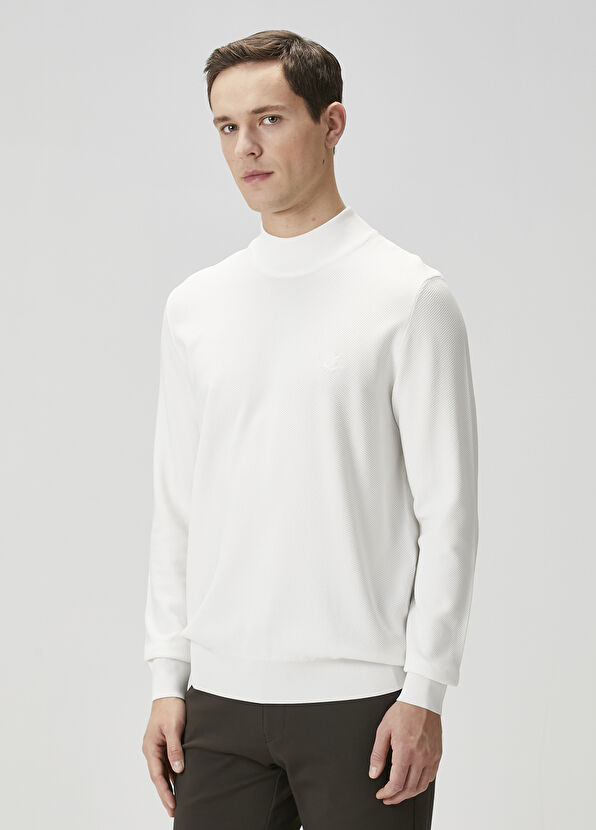 Off-White Half Turtleneck Sweater Beymen Club Off-White Half Turtleneck Sweater - 4