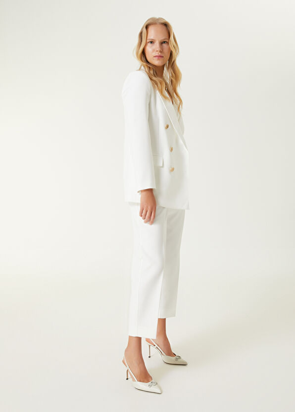 Beymen Club White Gold Double-Breasted Blazer - 3