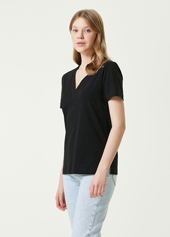 Beymen Club Siyah V Yaka Basic T-shirt - 1