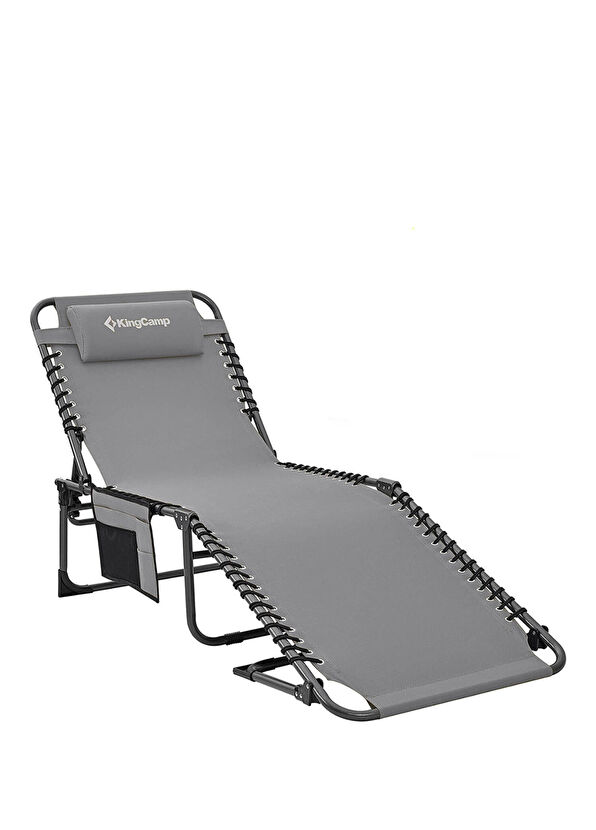 KingCamp Berlin Classic Comfort Lounge Gri 5 Kademeli Katlanır Kamp Şezlong - 1