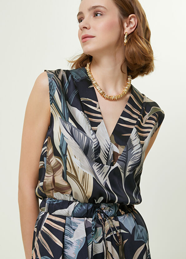 Beymen Club Siyah Tropikal Desenli Tulum - 2