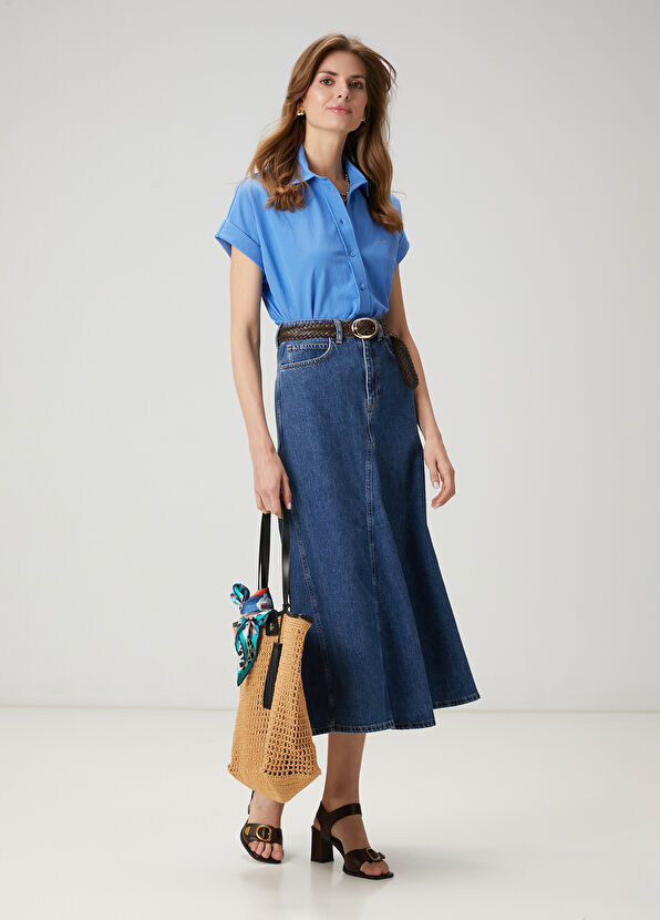 Beymen Club Blue Short Sleeve Pique Shirt - 2