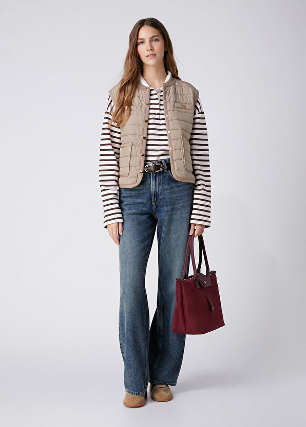 Beymen Club Brown Pink Striped Sweatshirt - 3