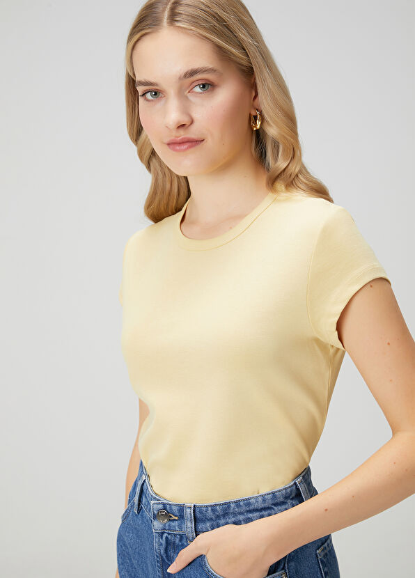 Beymen Club Cream Basic T-Shirt - 2