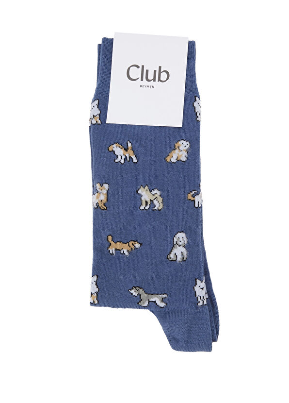 Beymen Club Blue Dog Pattern Men's Socks - 2