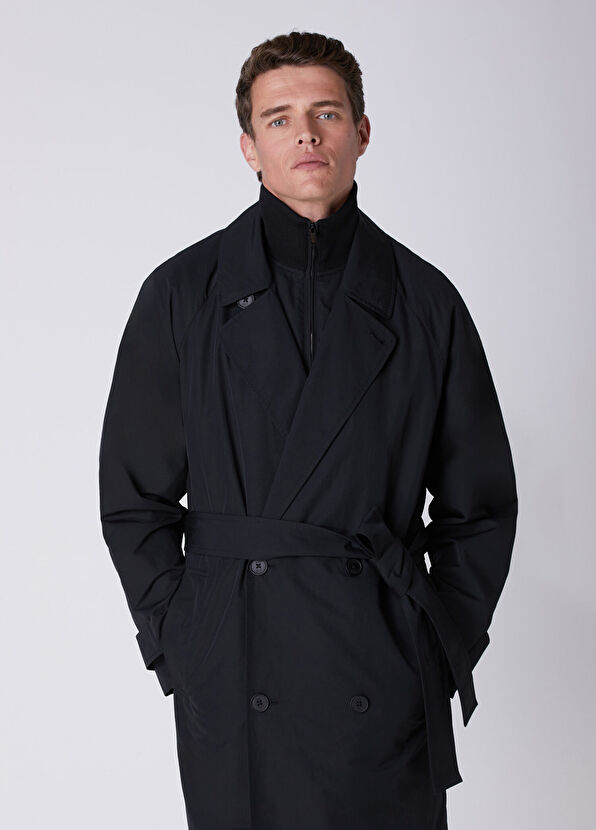 Beymen Club Black Detachable Vest Double-Breasted Top Coat - 2