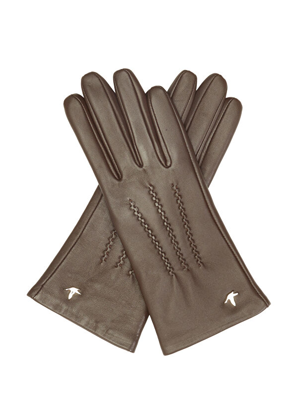 Beymen Club Kahverengi Kadın Deri Eldiven - 2