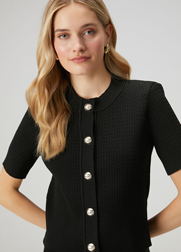 Beymen Club Siyah Simli Dokulu Triko Ceket - 2