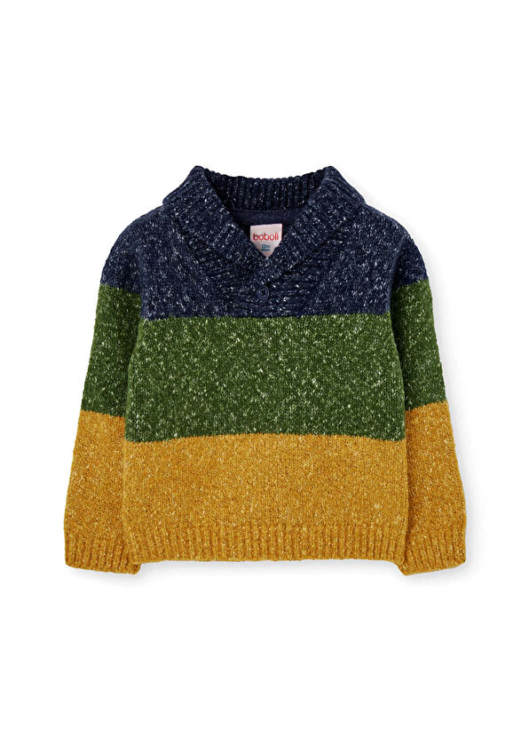Boboli Colorful Striped Long Sleeve Boy's Sweater - 1