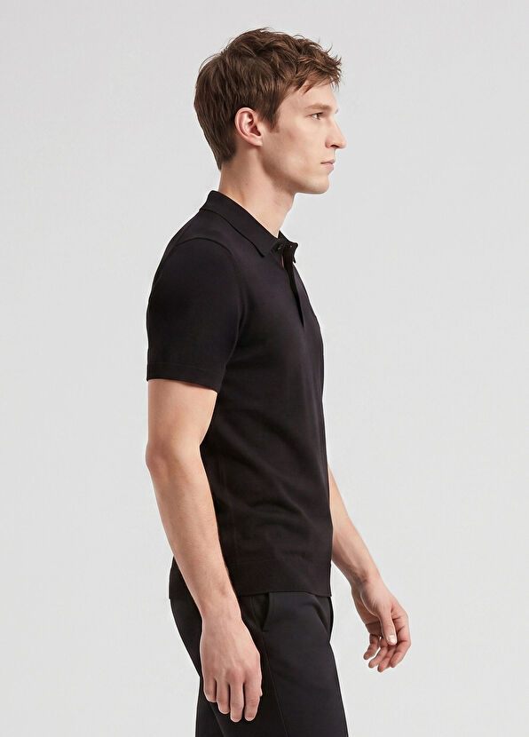 Beymen Club Black Polo Short Sleeve Sweater - 4