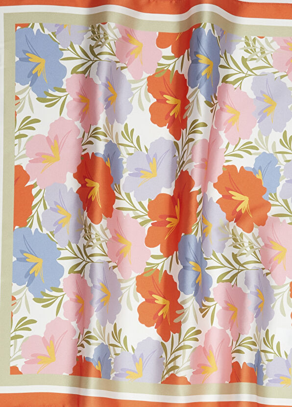 Beymen Club Multicolored Patterned 50x50 Women's Satin Scarf - 2