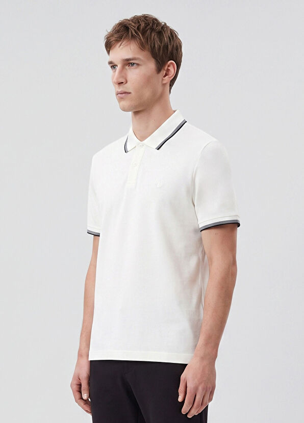 Beymen Club Off White Comfort Fit Ottomon Polo T-Shirt - 4