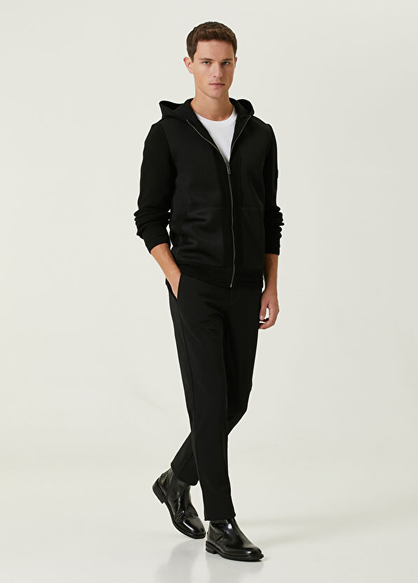 Beymen Club Siyah Kapüşonlu Triko Mont - 3