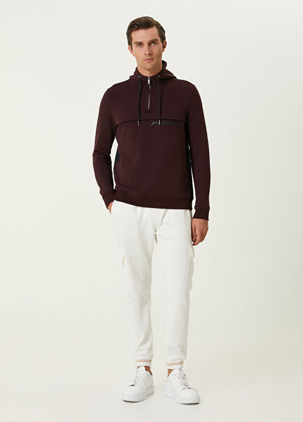 Beymen Club Burgundy Hooded Sweatshirt - 3